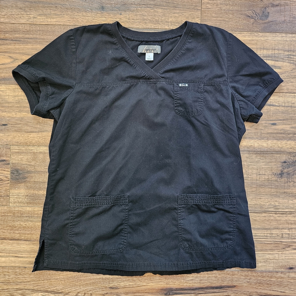 Koi Comfort Women's Black V-Neck Scrub Top Size L - Picture 3 of 4